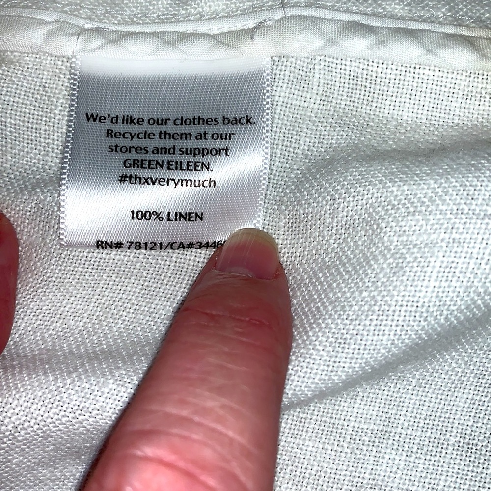 Eileen Fisher White Linen Top Jacket - Picture 5 of 6